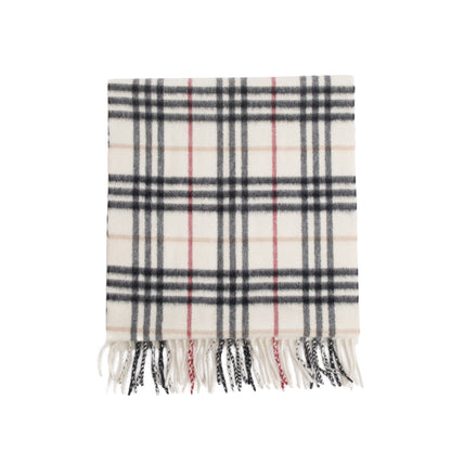 Burberry Neutral Multicolor House Check Cashmere Scarf