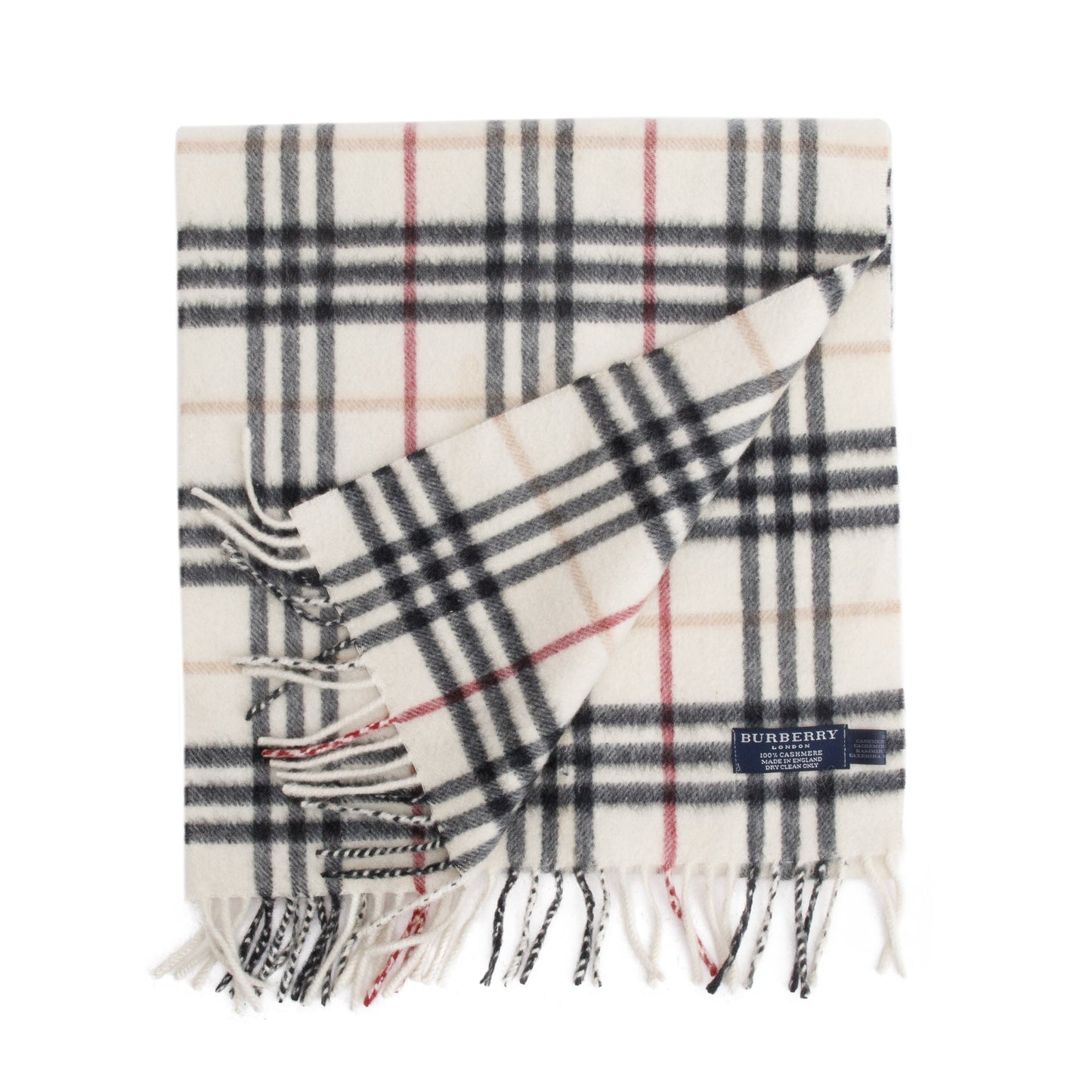Burberry Neutral Multicolor House Check Cashmere Scarf