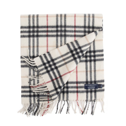 Burberry Neutral Multicolor House Check Cashmere Scarf