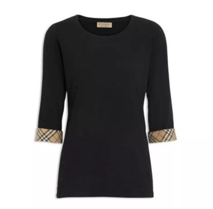 BURBERRY BRIT NOVA CHECK 3/4 SLEEVE SHIRT