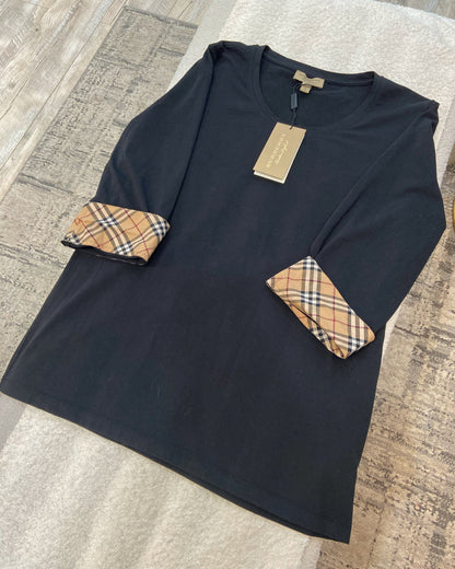 BURBERRY BRIT NOVA CHECK 3/4 SLEEVE SHIRT
