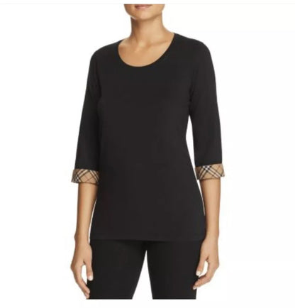 BURBERRY BRIT NOVA CHECK 3/4 SLEEVE SHIRT