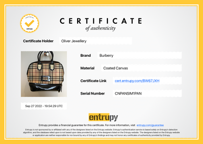 Burberry Nova Check Patent Leather-Trimmed Handle Bag