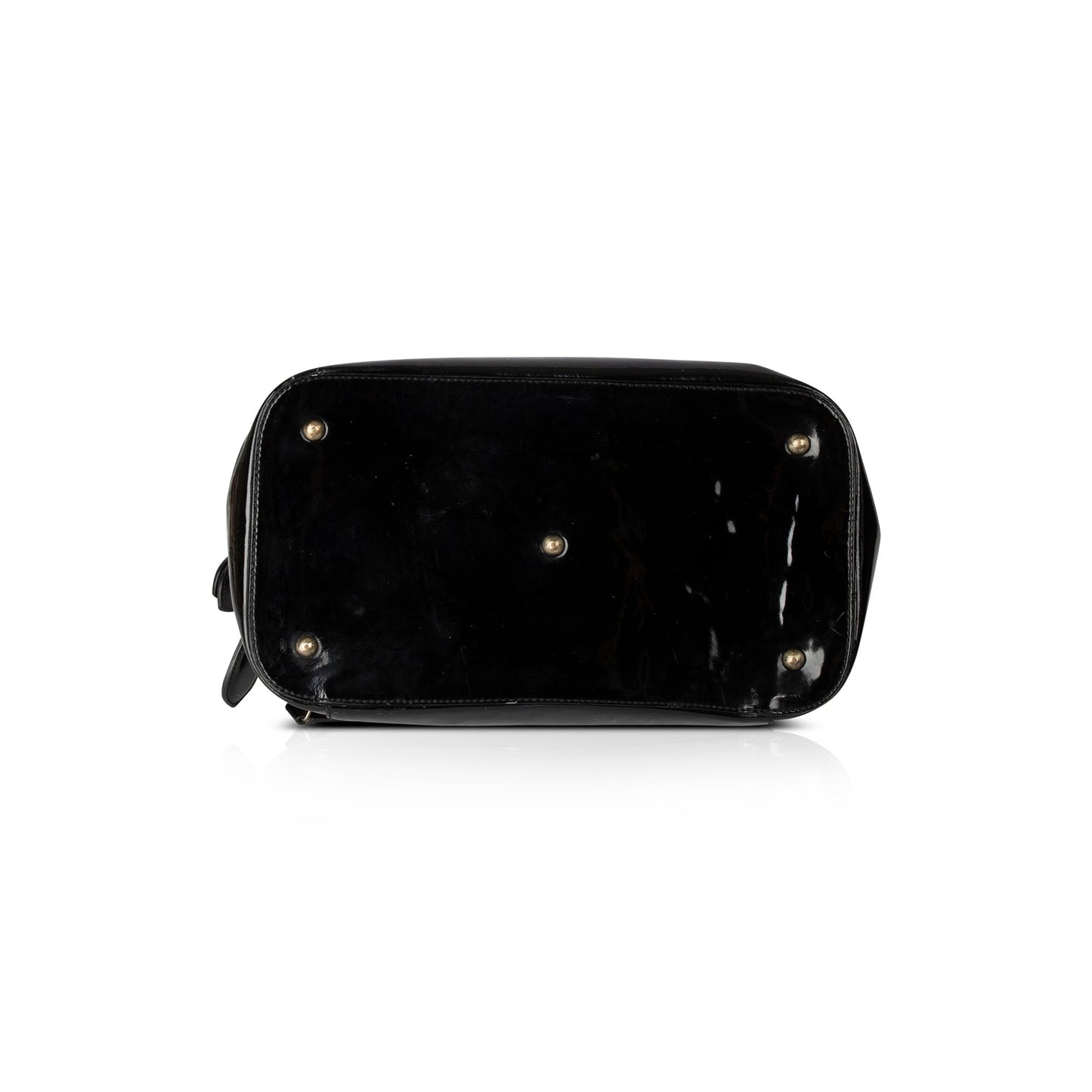 Burberry Nova Check Patent Leather-Trimmed Handle Bag