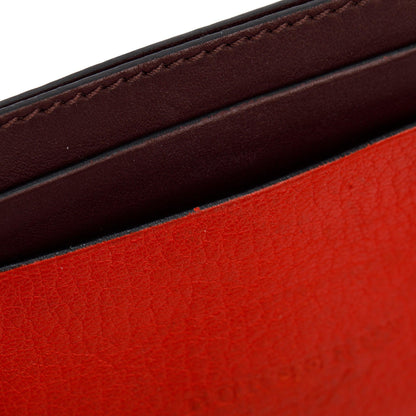 Burberry Orange/Burgundy Leather Card Holder