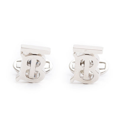 Burberry Palladium Plated TB Monogram Cufflinks