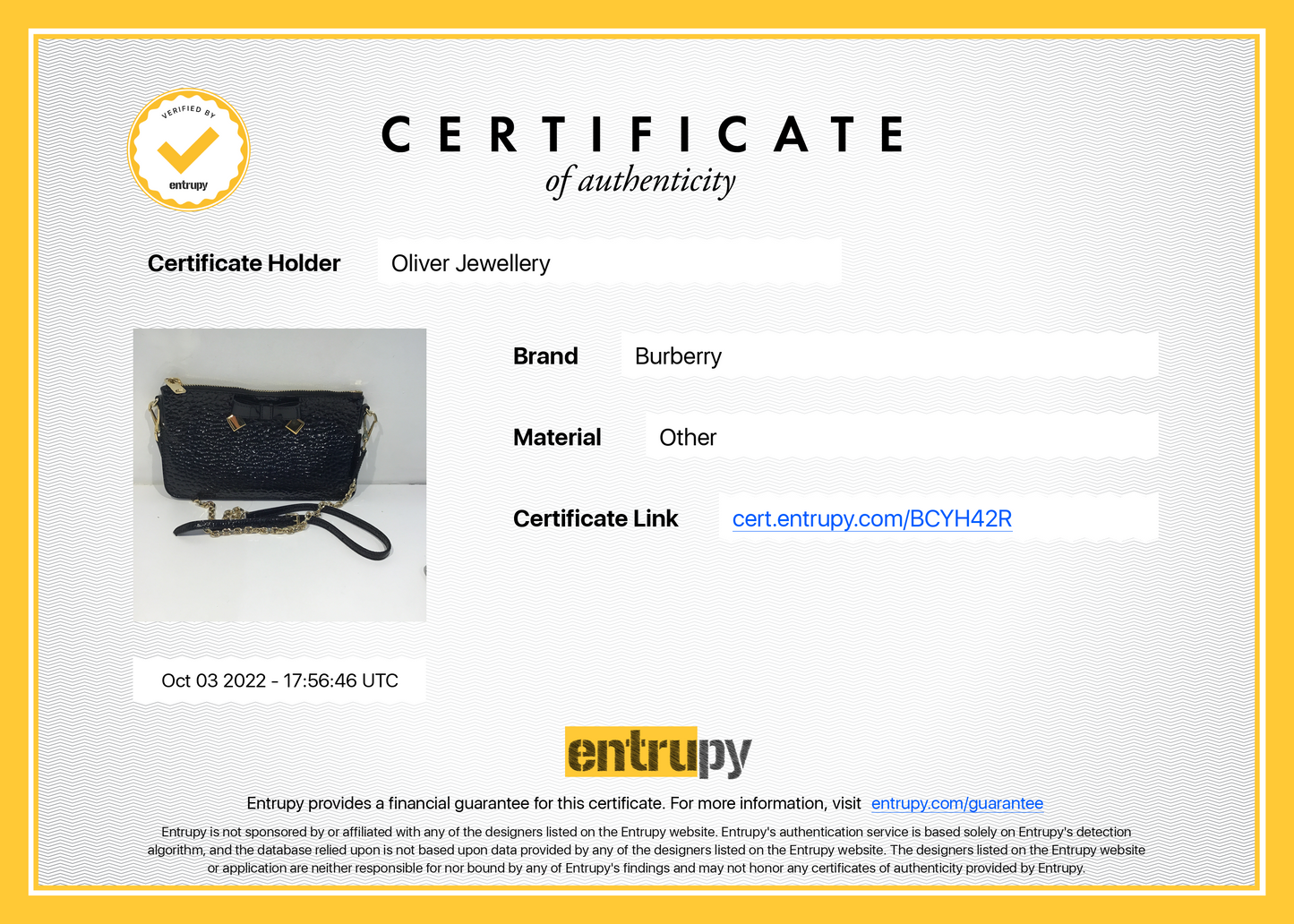 Burberry Patent Heritage Bow Peyton Crossbody Bag