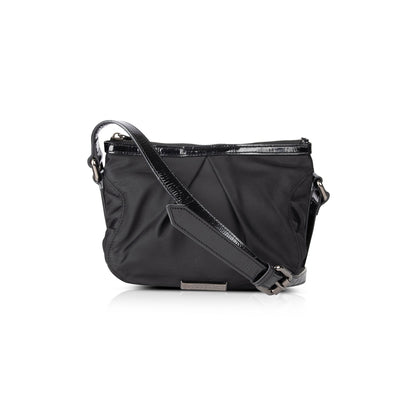 Burberry Patent Leather Trimmed Nylon Crossbody Bag