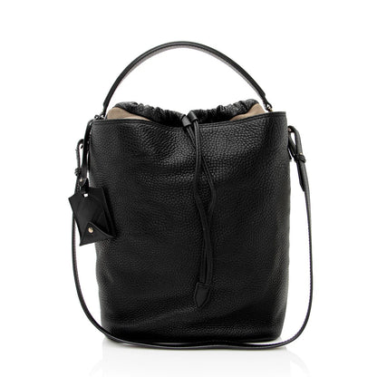 BURBERRY PEBBLED LEATHER HOUSE CHECK ASHBY HOBO BAG