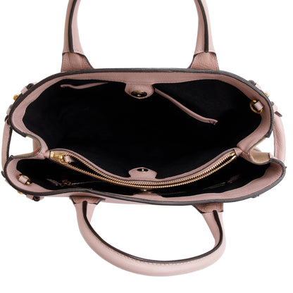 Burberry Pink Calfskin Leather House Check Medium Banner Tote