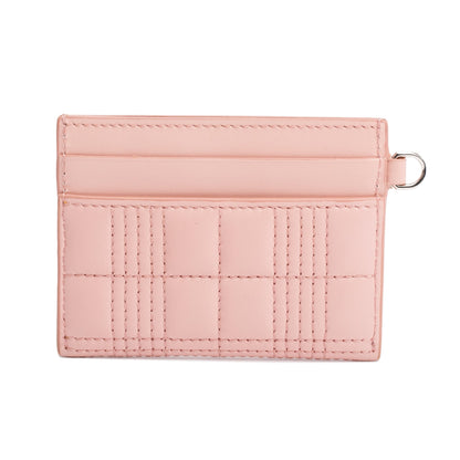 Burberry Pink Calfskin Leather TB Card Holder