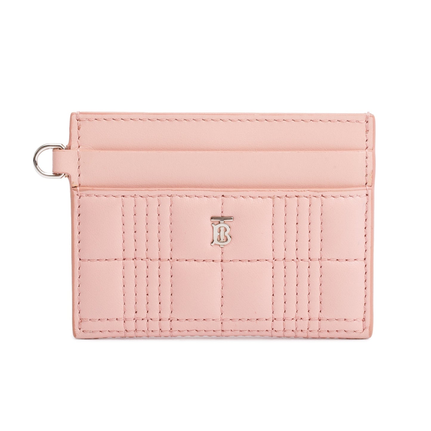 Burberry Pink Calfskin Leather TB Card Holder