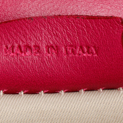Burberry Pink Floral Print Canvas Python Trim Wristlet Clutch