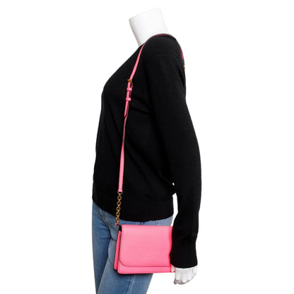 Burberry Pink Leather Hampshire Crossbody Bag