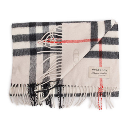 Burberry Pink Multicolor Horseferry House Check Cashmere Scarf
