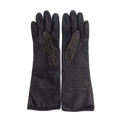 Burberry Prorsum Black Leather Studded Gloves