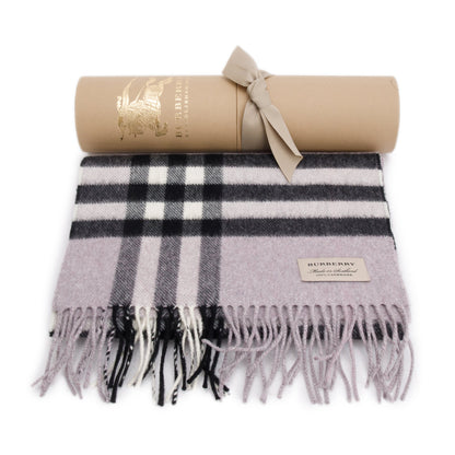 Burberry Purple Multicolor Horseferry House Check Cashmere Scarf