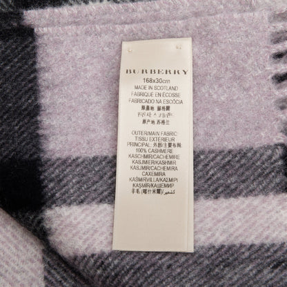 Burberry Purple Multicolor Horseferry House Check Cashmere Scarf