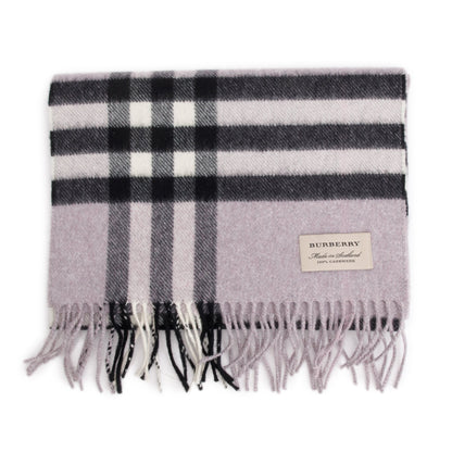 Burberry Purple Multicolor Horseferry House Check Cashmere Scarf