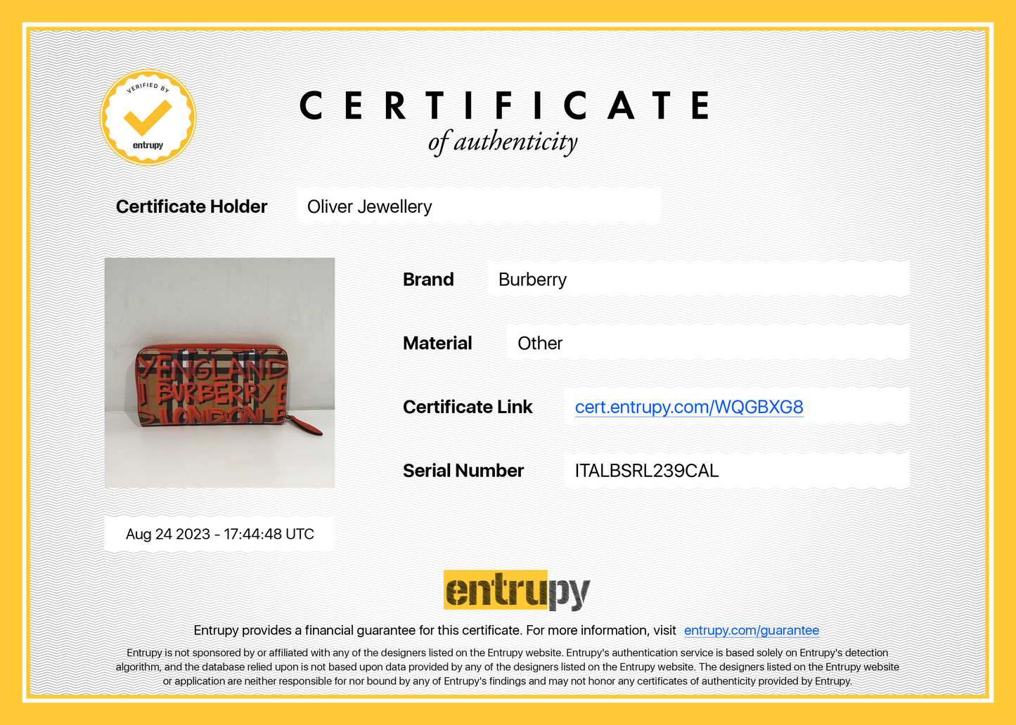 Burberry Red Graffiti Check Zip Continental Wallet