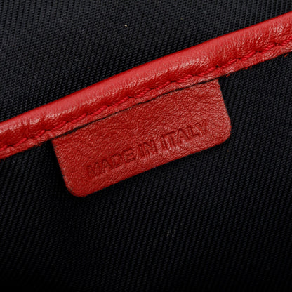 Burberry Red Leather Horseferry Check Canterbury Shoulder Bag