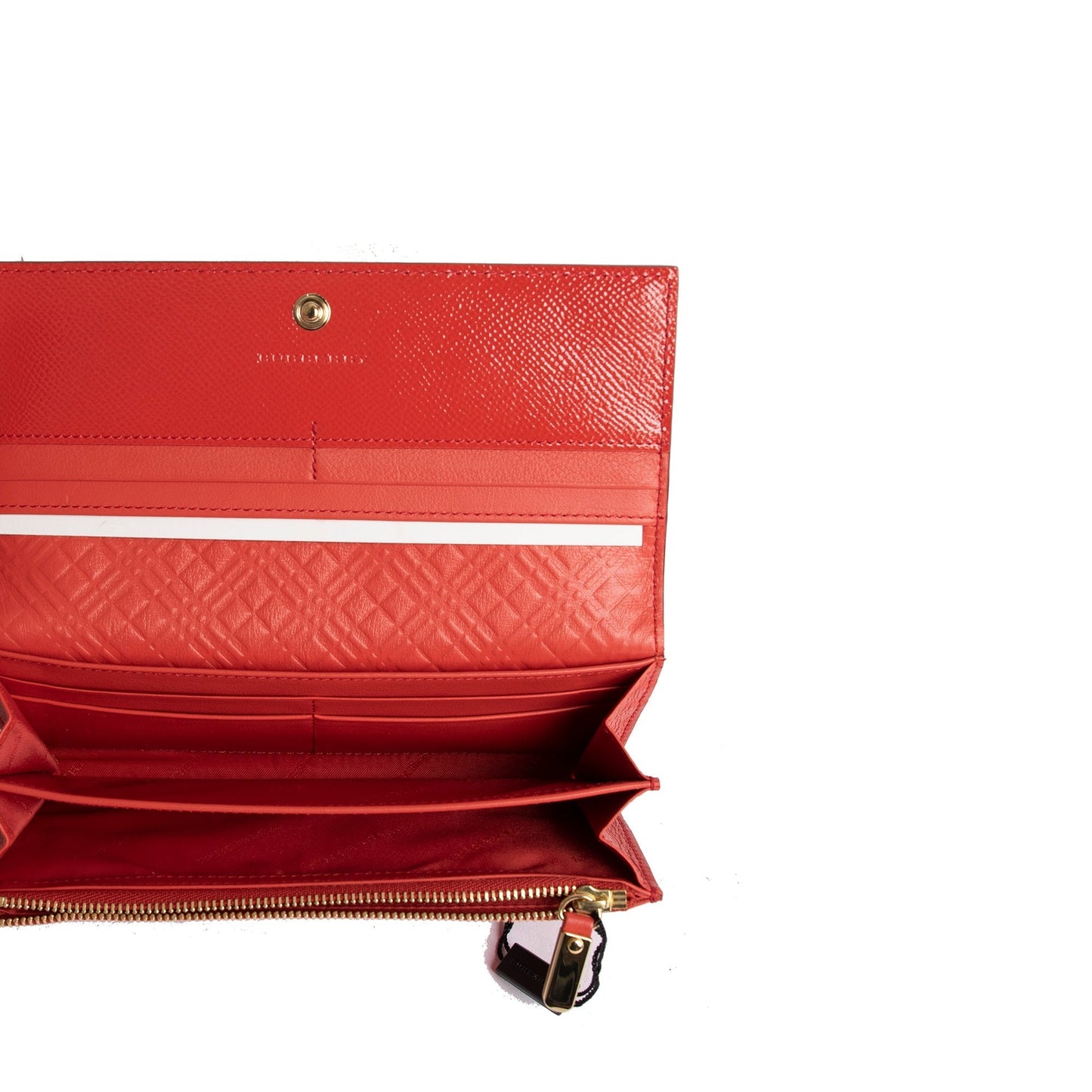 Burberry Red Patent Leather Continental Wallet
