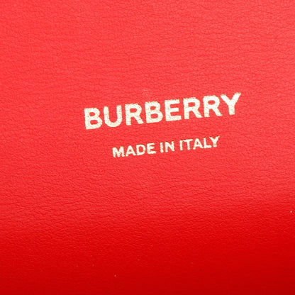 Burberry Red Smooth Calfskin Leather Mini TB Chain Crossbody Bag