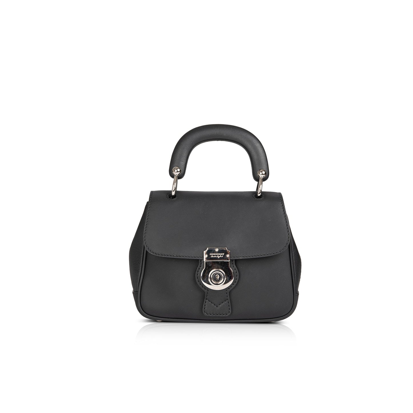 Burberry Small Black Trench Calfskin DK88 Top Handle Bag