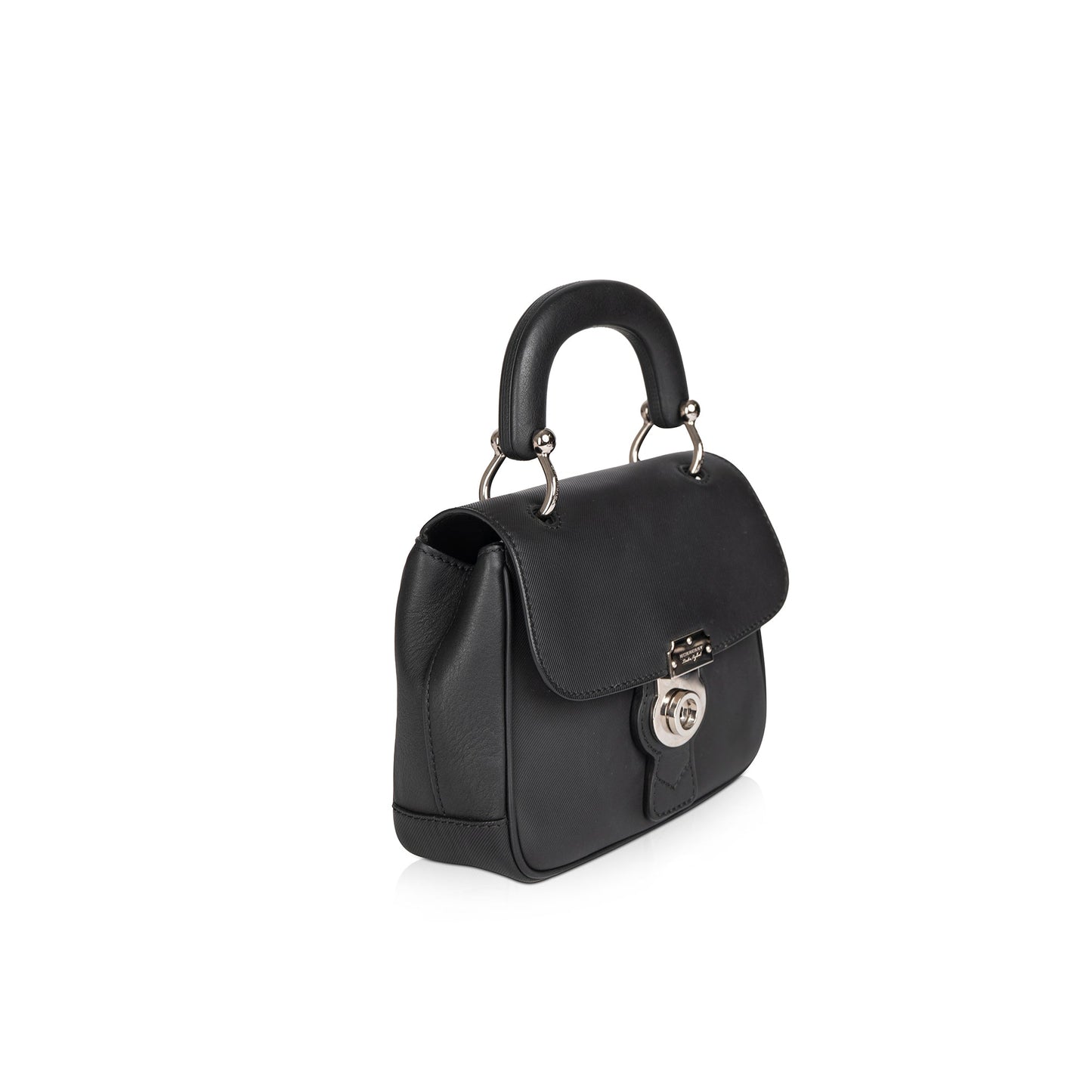 Burberry Small Black Trench Calfskin DK88 Top Handle Bag