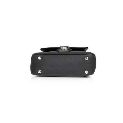 Burberry Small Black Trench Calfskin DK88 Top Handle Bag