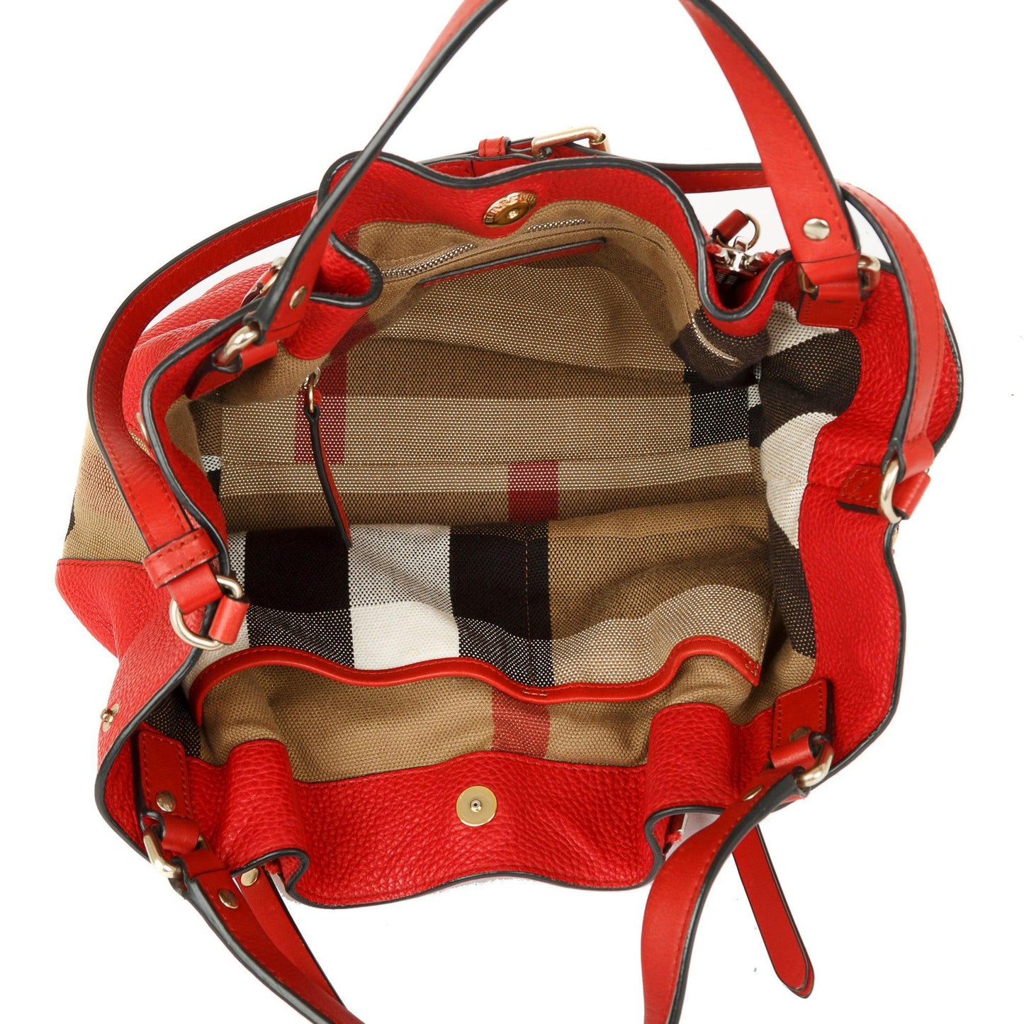 Burberry Small Maidstone Leather & House Check Tote