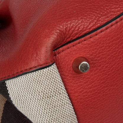 Burberry Small Maidstone Leather & House Check Tote