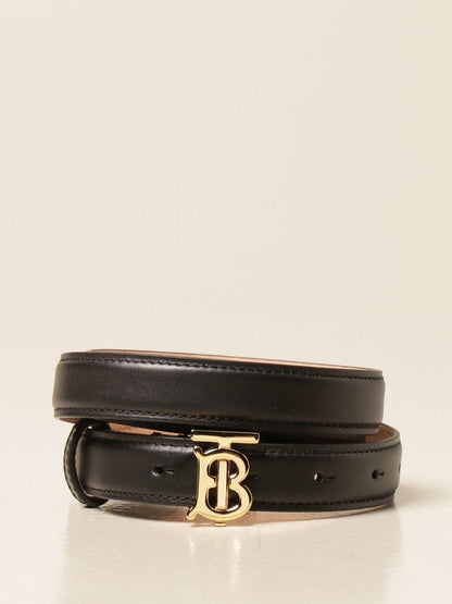 BURBERRY TB CALF LEATHER BELT