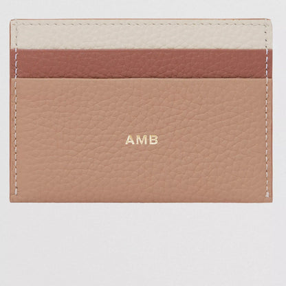 BURBERRY TRI-TONE GRAINY LEATHER TB CARD CASE