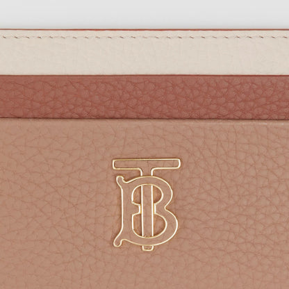 BURBERRY TRI-TONE GRAINY LEATHER TB CARD CASE