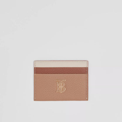 BURBERRY TRI-TONE GRAINY LEATHER TB CARD CASE