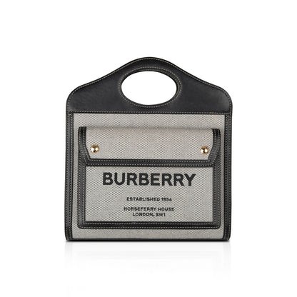 Burberry Two-Tone Canvas and Leather Mini Pocket Bag