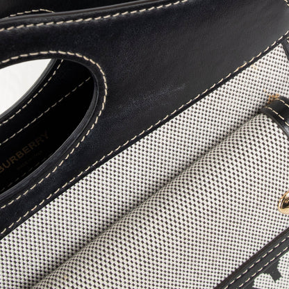 Burberry Two-Tone Canvas and Leather Mini Pocket Bag
