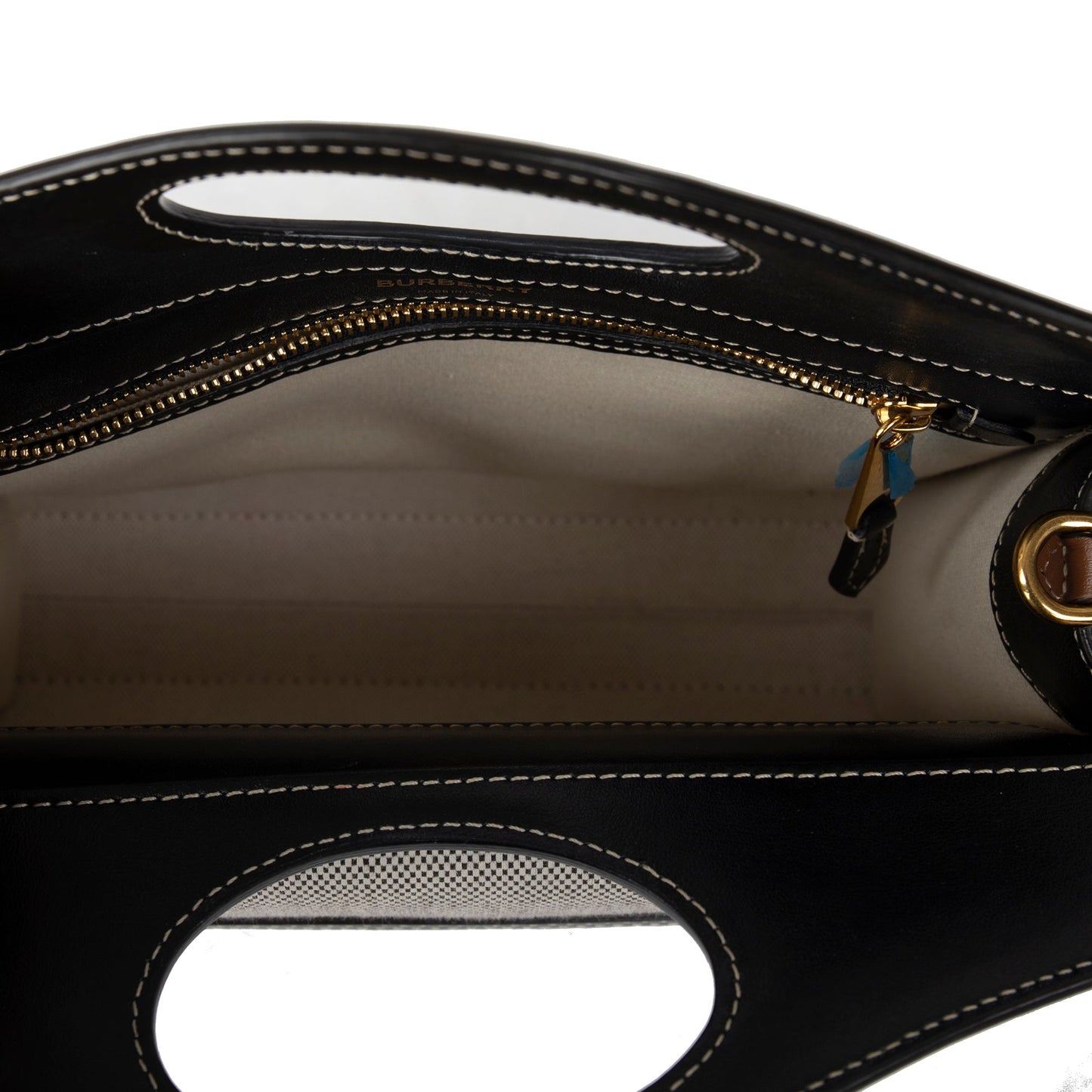 Burberry Two-Tone Canvas and Leather Mini Pocket Bag