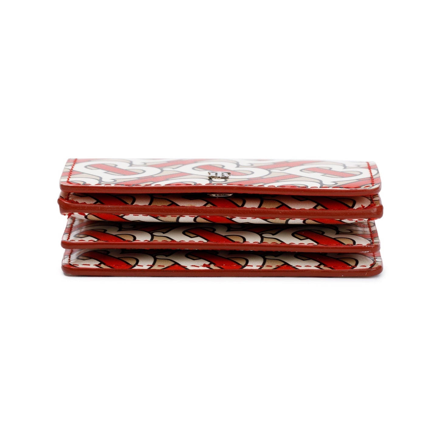 Burberry Vermillion Monogram Calfskin Jessie Chain Card Case