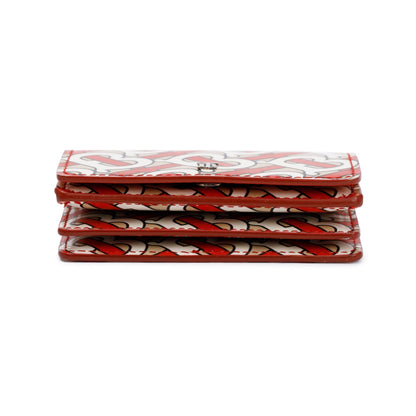 Burberry Vermillion Monogram Calfskin Jessie Chain Card Case