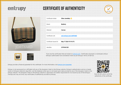 Burberry Vintage 1983 Knight Check Canvas Link Flap Shoulder Bag