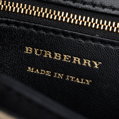 Burberry Vintage 1983 Knight Check Canvas Link Flap Shoulder Bag