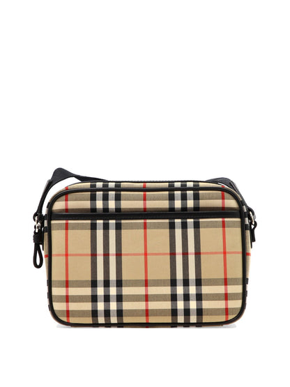 BURBERRY VINTAGE CHECK & LEATHER CROSSBODY BAG