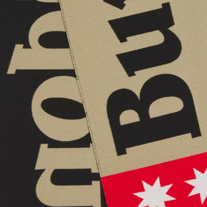 BURBERRY LOGO WOOL SILK JACQUARD SCARF