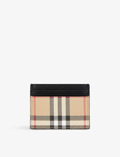 BURBERRY SANDON CANVAS & LEATHER CARD CASE