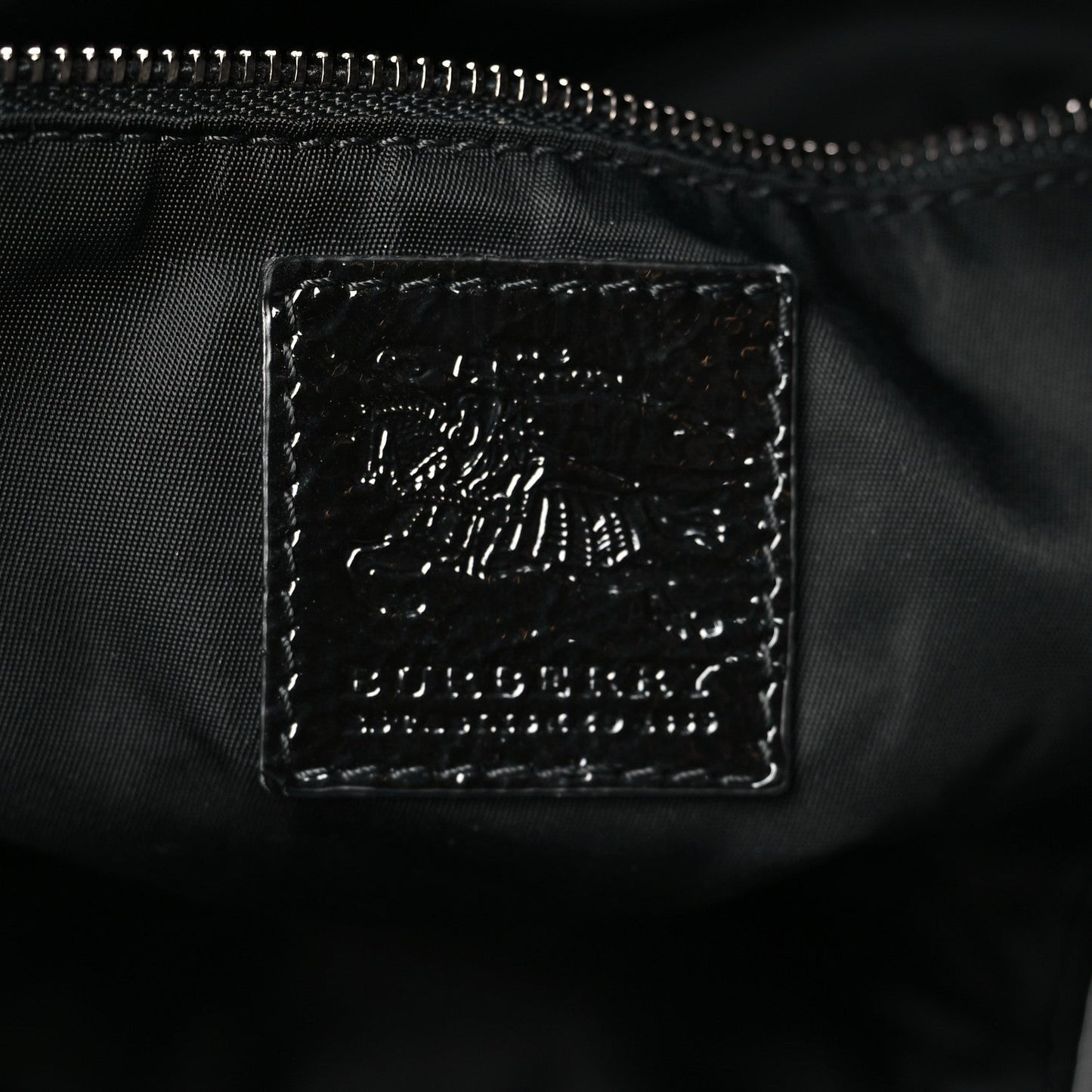 BURBERRY BLACK BEAT CHECK NYLON MEDIUM LOWRY TOTE BAG