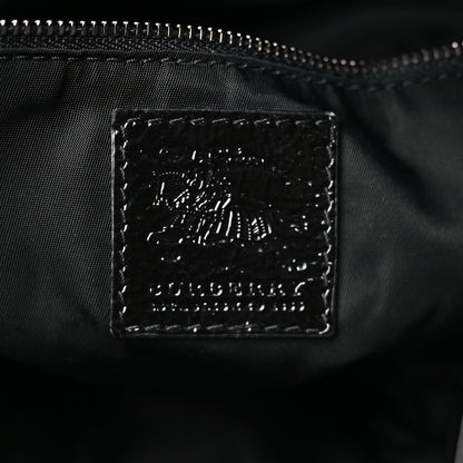 BURBERRY BLACK BEAT CHECK NYLON MEDIUM LOWRY TOTE BAG