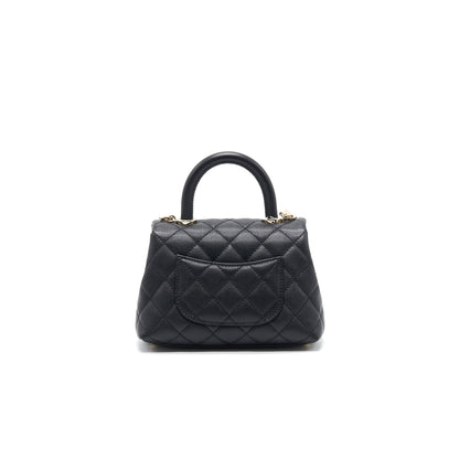 Chanel Extra Mini Coco Handle Flap Bag Black LGHW