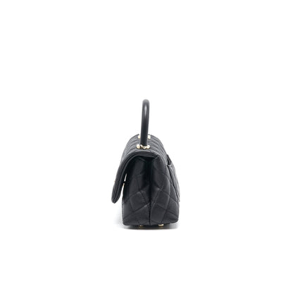 Chanel Extra Mini Coco Handle Flap Bag Black LGHW